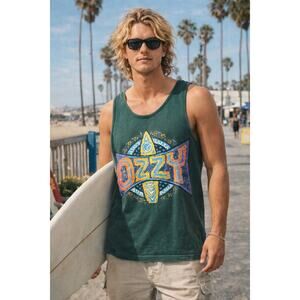 Vintage 90's Ozzy Surfboards Australia Grunge Tank Top Green Size L Surfer DUDE